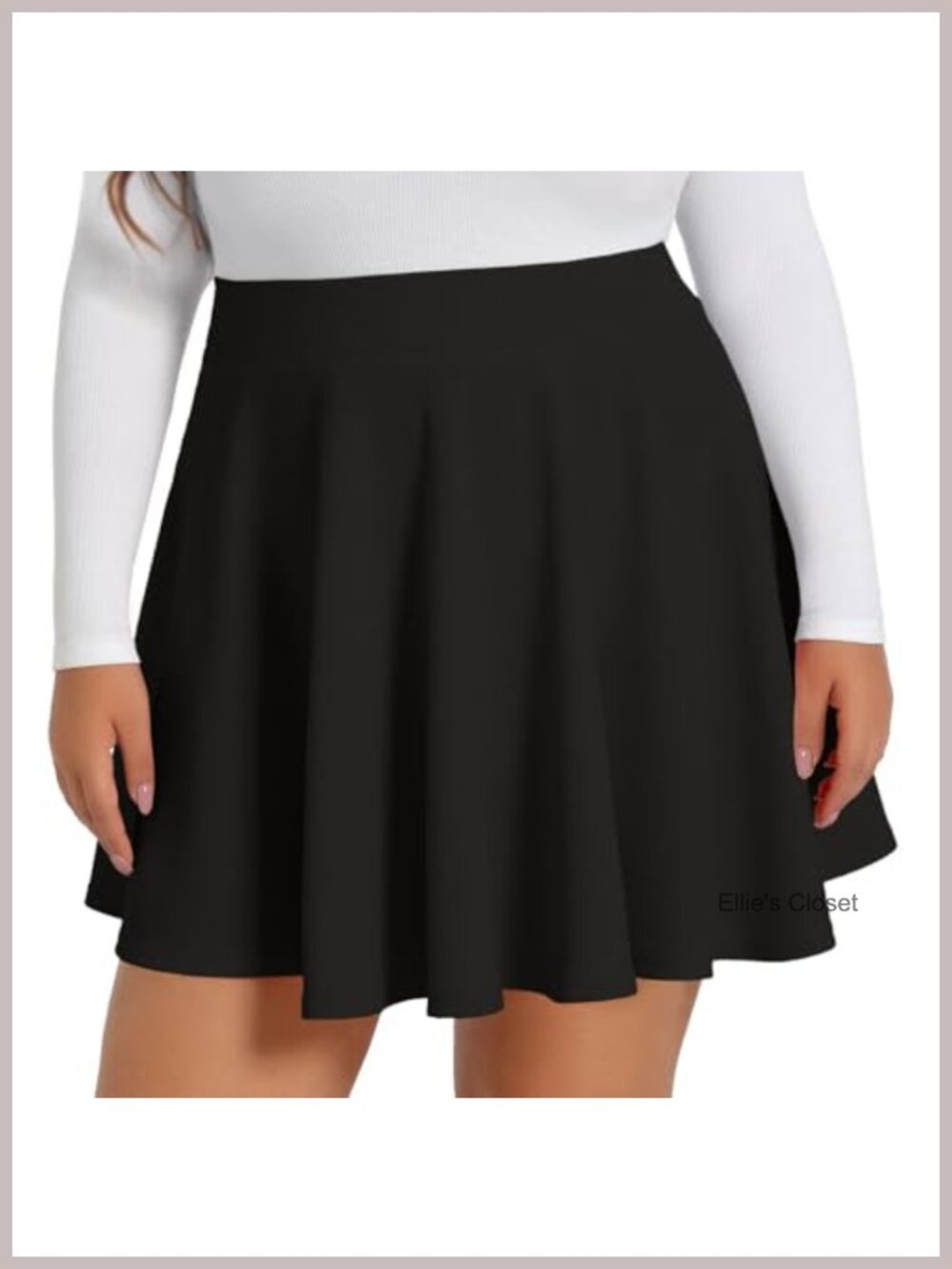 Plus Size Pleated Mini Skater Skirt High Waisted Stretchy Summer